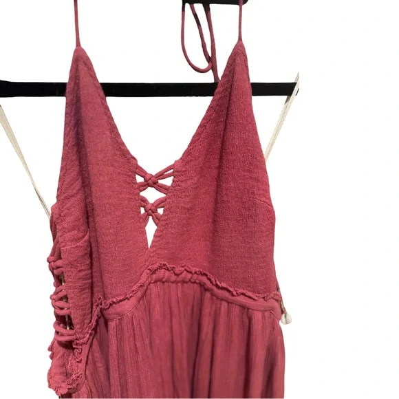 Rare Free People Coconuts All Day Summer Collection Maxi Dress in Rose Pink - Picture 6 of 11